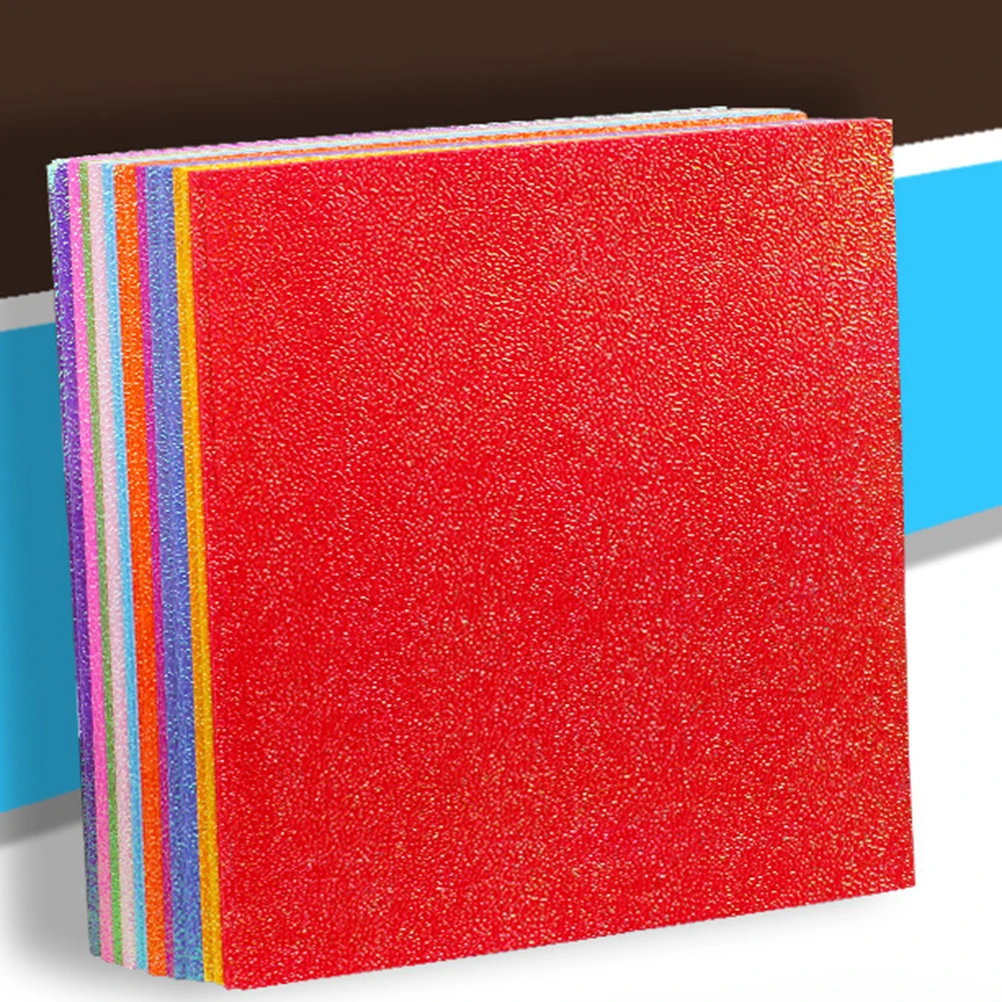 

50Pcs Glitter Origami Paper Iridescent Folding Sheets for Kids DIY Craft Projects Safe Non-Toxic Fade-Resistant Fun Activity Set