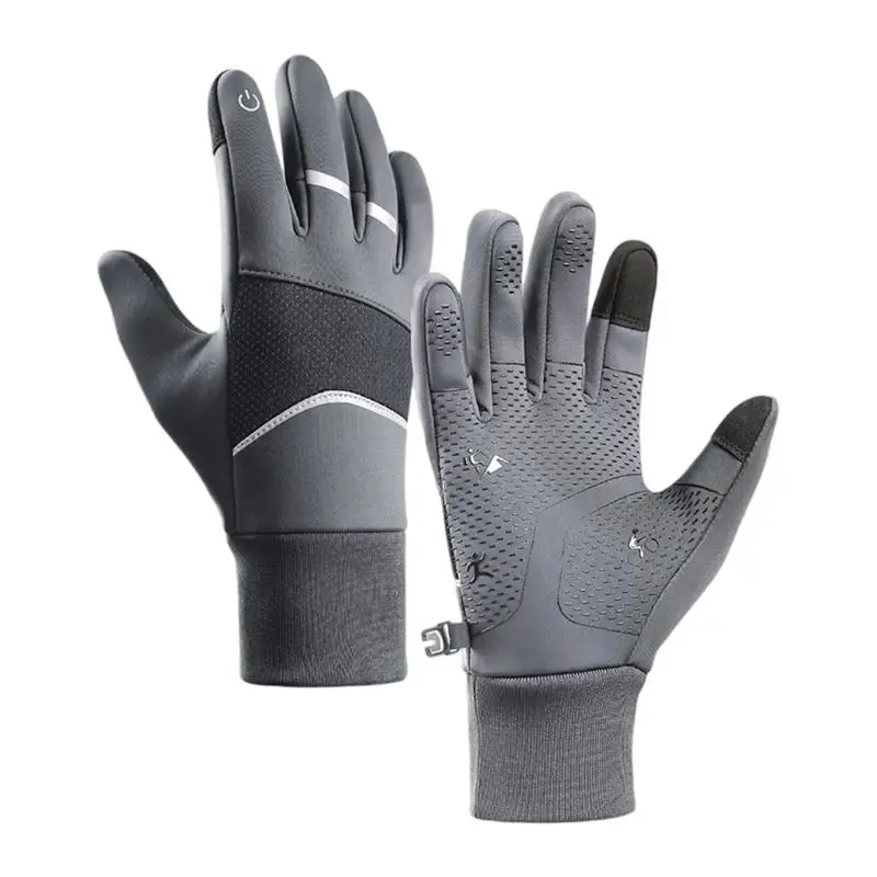 

R6FE Теплые лыжные перчатки с проводящим наконечником на браслете с замком для работы по телефону