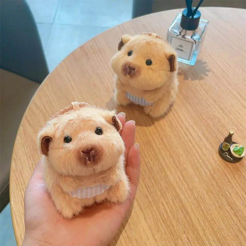 Simpatico portachiavi in peluche di criceto Portachiavi per bambola di peluche di cartone animato Zaino con ciondolo per borsa adorabile Regali decorativi appesi