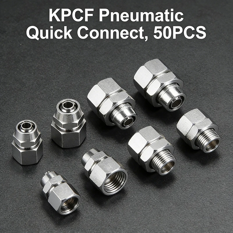 

KPCF Quick Insertion Straight Union Fitting – Nickel Coated Copper Air Hose Connector, Internal Thread Pneumatic Quick Coupling