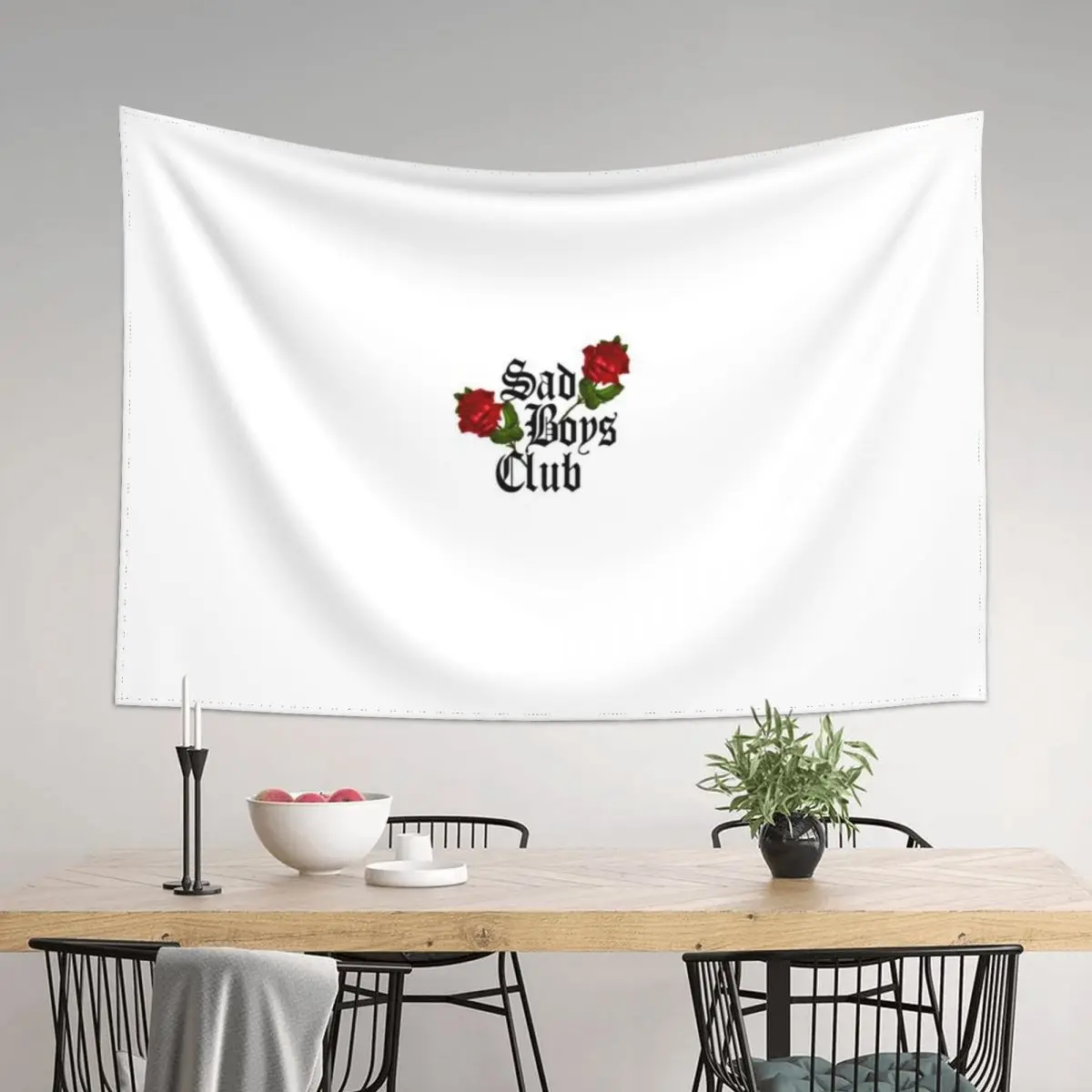 

Sad Boys Club (On White) Tapestry Cute Room Decor Wall Hanging Decor Aesthetic Room Decors Decoration For Bedroom Tapestry
