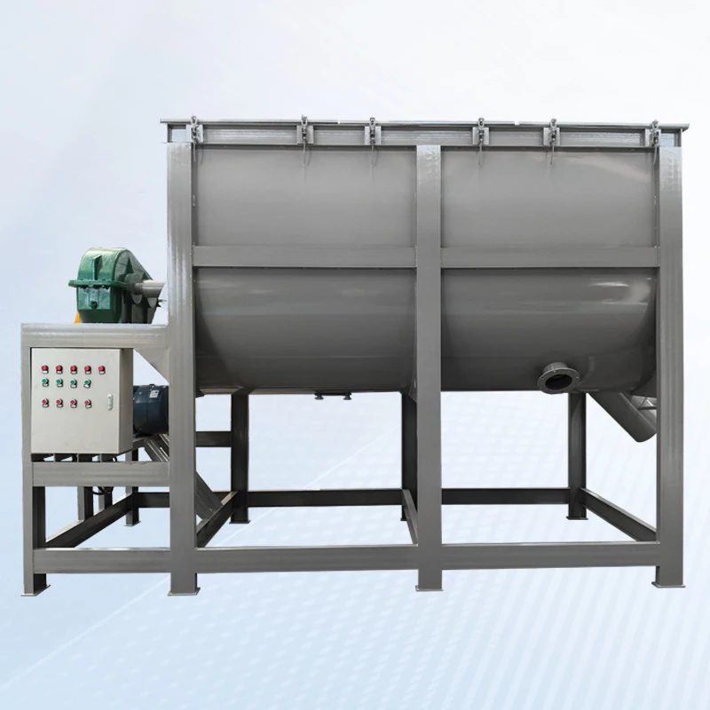 Powder Mixing Equipment Machine 2 Ton Horizontal Granule Screw Mix Machine Fertilizer Compost Mixing And Bagging Machines