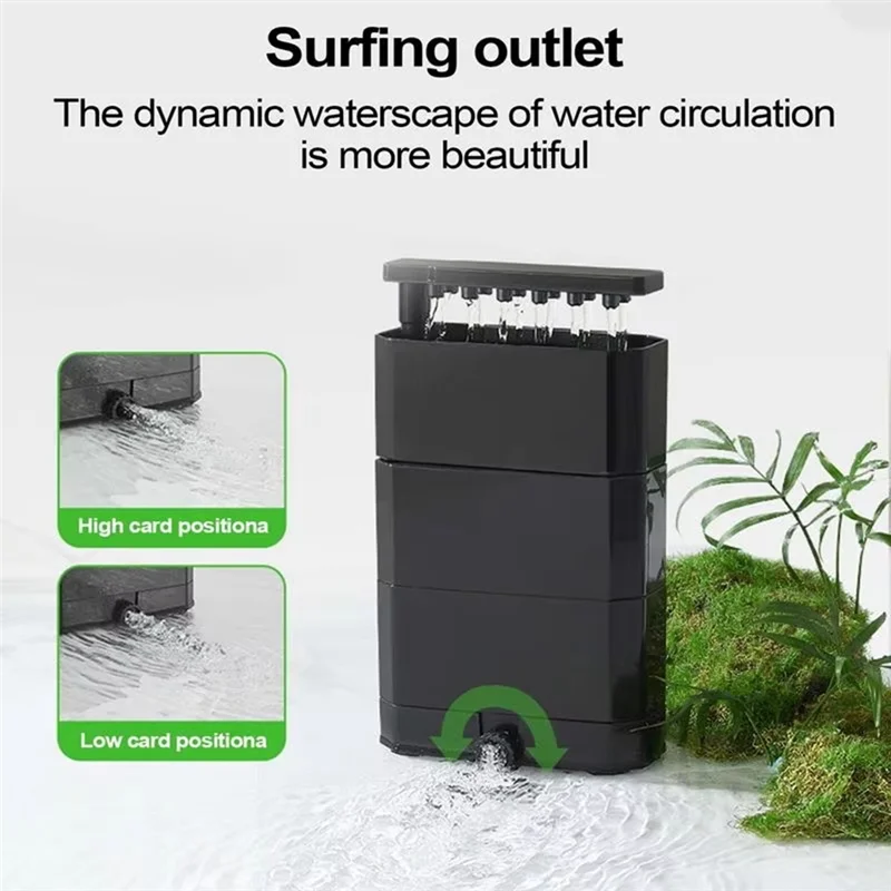 

AT51-Turtle Tank Filter Aquarium Turtle Tank Filter Pump 180GPH Silent Biofiltration Aquarium Filter For Reptile US PLUG