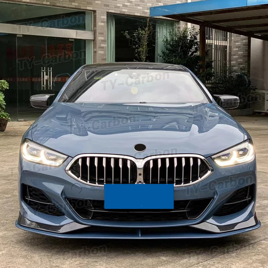 Real Carbon Fiber Front Bumper Lip Splitters For BMW 8 Series G14 G15 G16 M Sport 2 Door 4 Door 2018-2021 Car Front Lip FRP