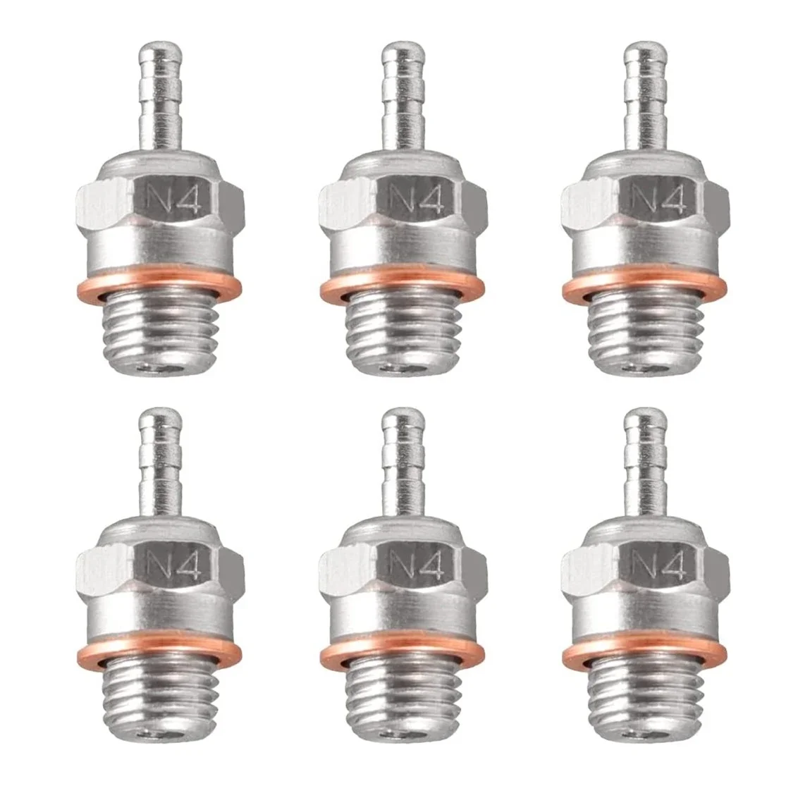 2&6 Pcs Hot Spark Glow Plug for RC Nitro Engine - Replace for OS#3 N3, Fit Traxxas Kyosho HPI HSP Redcat 1/8 1/10 Car