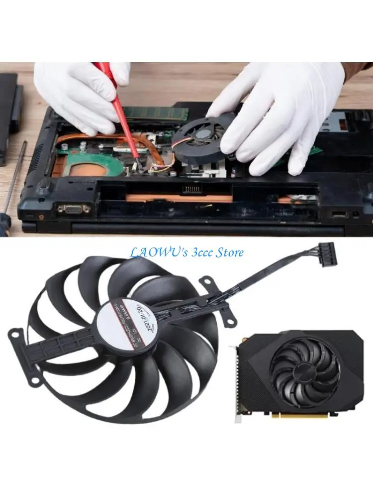 

Y8AD Graphics Card Coolers Fan Low Noise Graphics Card Radiators for GTX1650 1630