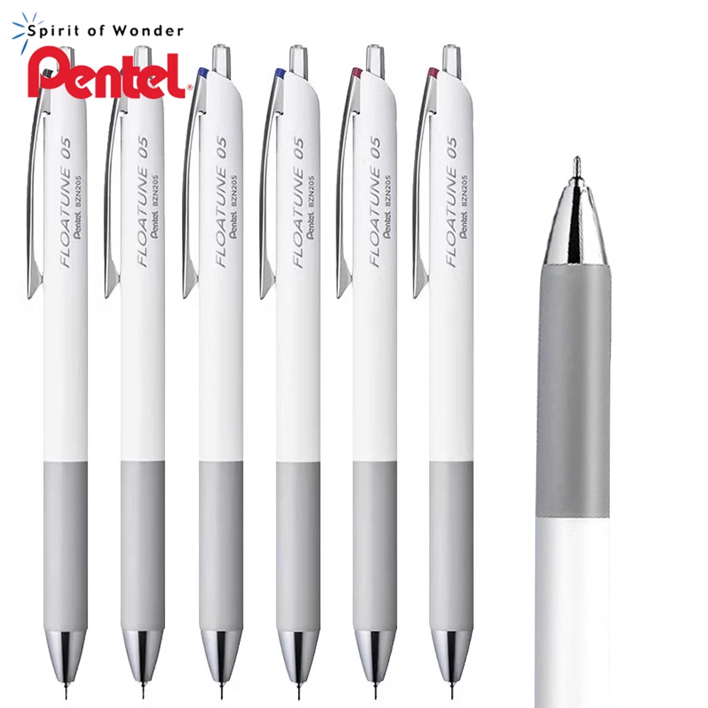 

3 шт., японские гелевые ручки Pentel FLOATUNE 0,5 мм, средняя масляная ручка, гладкая шариковая ручка BZN205, сменный стержень, канцелярские принадлежности