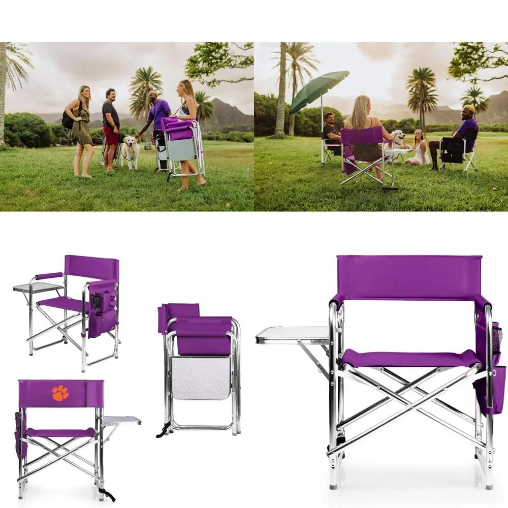 

Collapsible Sports Chair with Side Table - Ideal for Beach or Camping