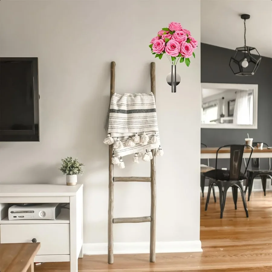 2 шт. золотой настенный декор, настенная ваза для растений, металлическая трубка, декоративный держатель, используемый для демонстрации сушеных цветов, искусственных цветов, также подходит для