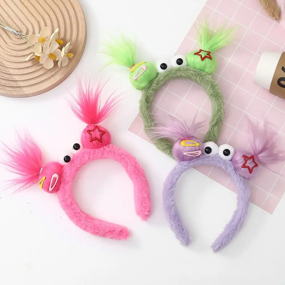 

Creative Cartoon Ugly Doll Headband Funny Plush Ears Hair Hoop Wash Face Makeup Headwear for Women Girls Hair Accessories