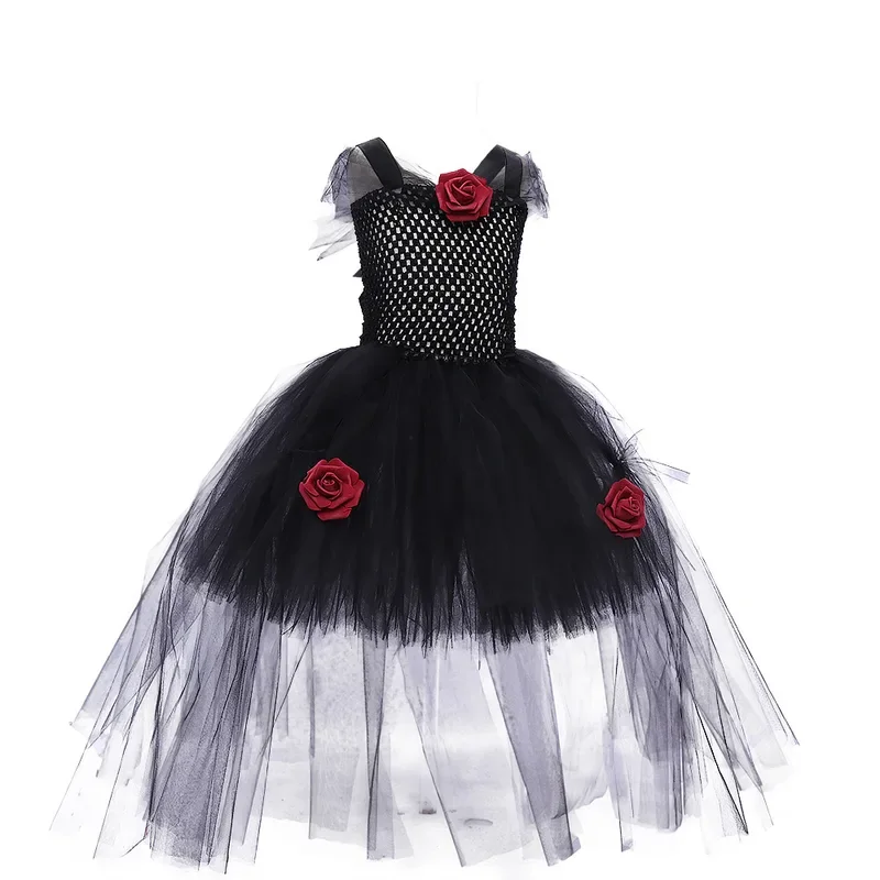 RT01 2024 할로윈 공포 마녀 뱀파이어 의상 키즈 여자 여왕 카니발 파티 코스프레 멋진 드레스 좀비 유령 신부 fo * Jk2