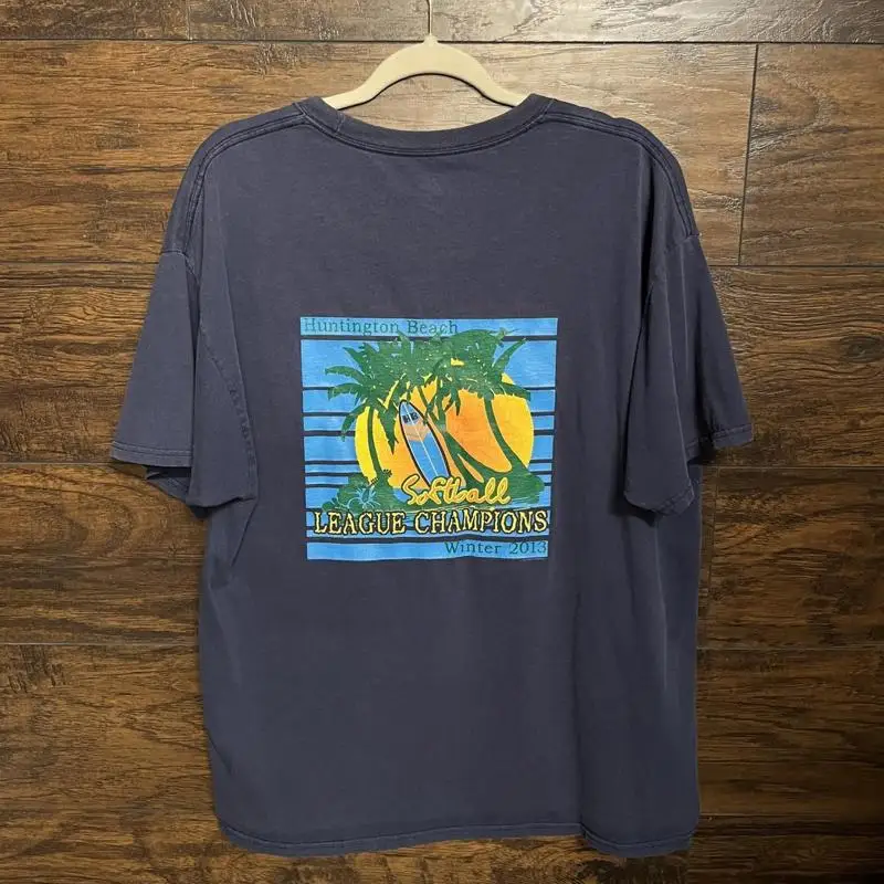 

Винтажная футболка для софтбола с логотипом Huntington Beach City Seal