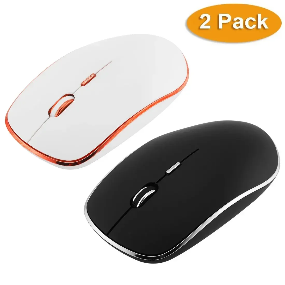 New 2.4G Wireless Mouse Slim Silent Computer Mouse with Receiver 1800DPI Adjustable Optical Mouse Silent Click for PC Laptop