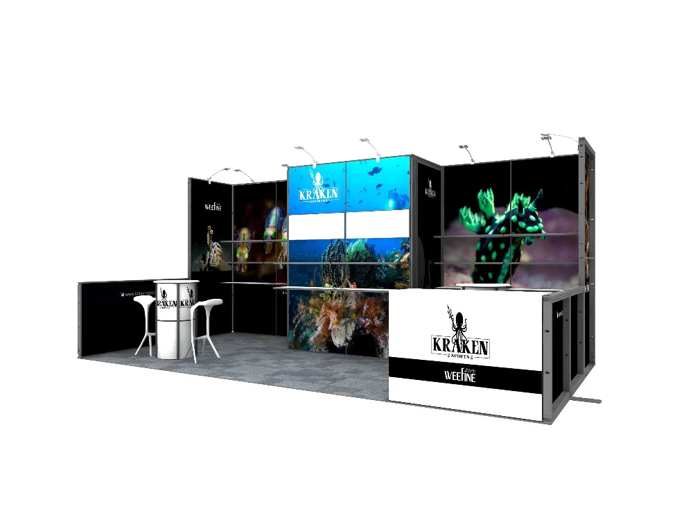 10x20 Modular Trade Show Booth With Graphic Portable Exhibition Booth Stand Display Event