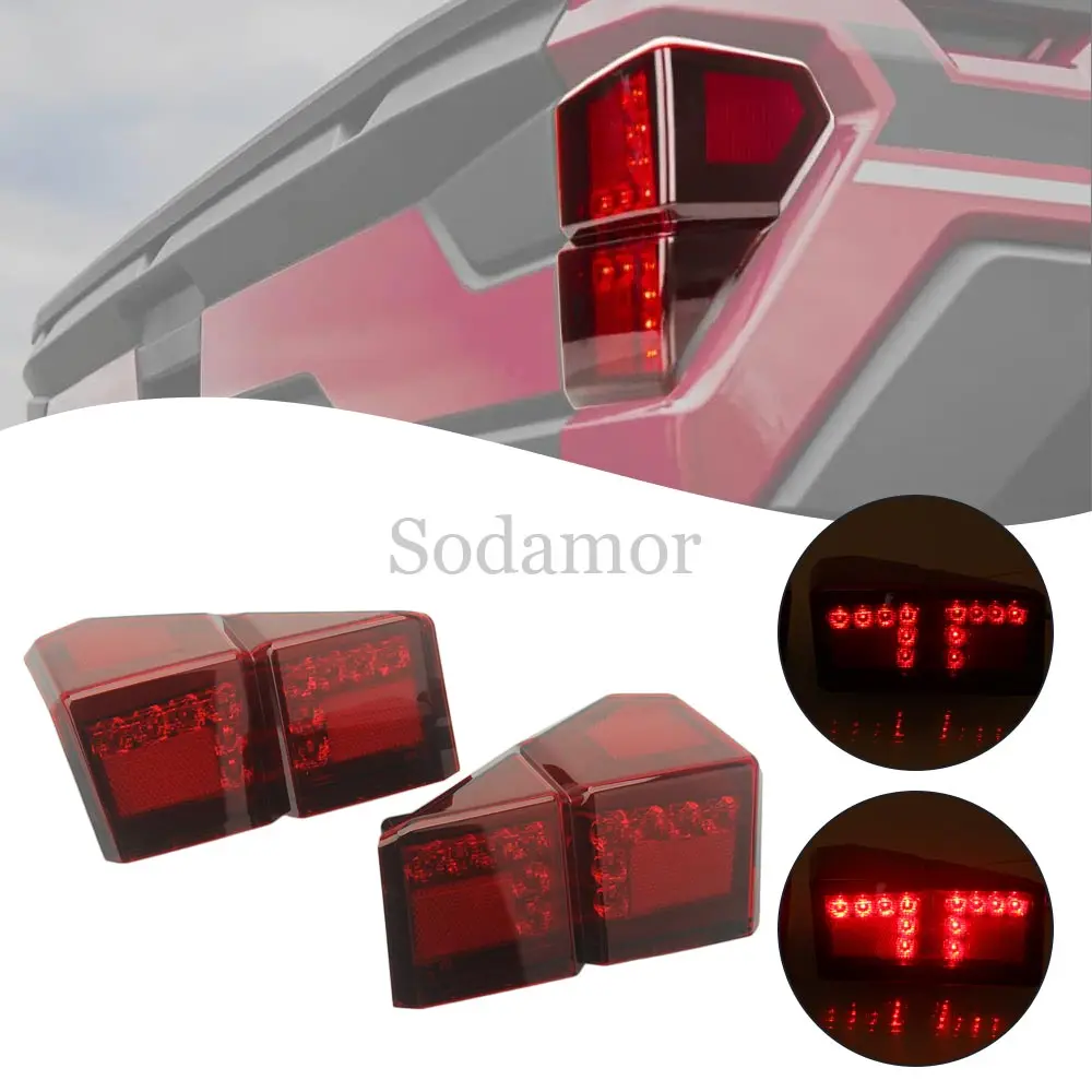 

For RANGER CREW XP 1000 NorthStar Edition Ultimate 2021-2025 Car Accessories 12V LED Rear Tail Light ABS PC Red/Smoke # 2413766