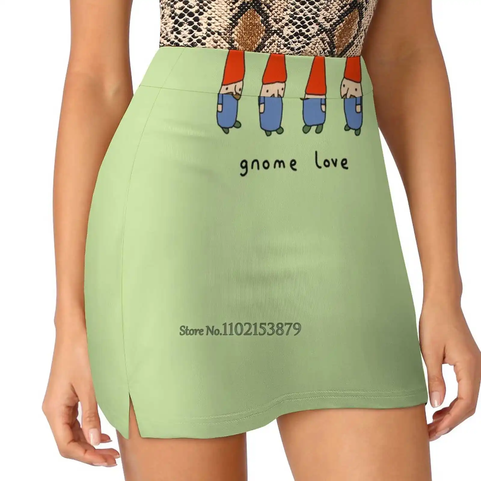 Gnome Love Women's Fashion Sporting Skirt With Pockets Tennis Golf Running Skirts Gnome Love Valentine Garden Ornament Gnomes