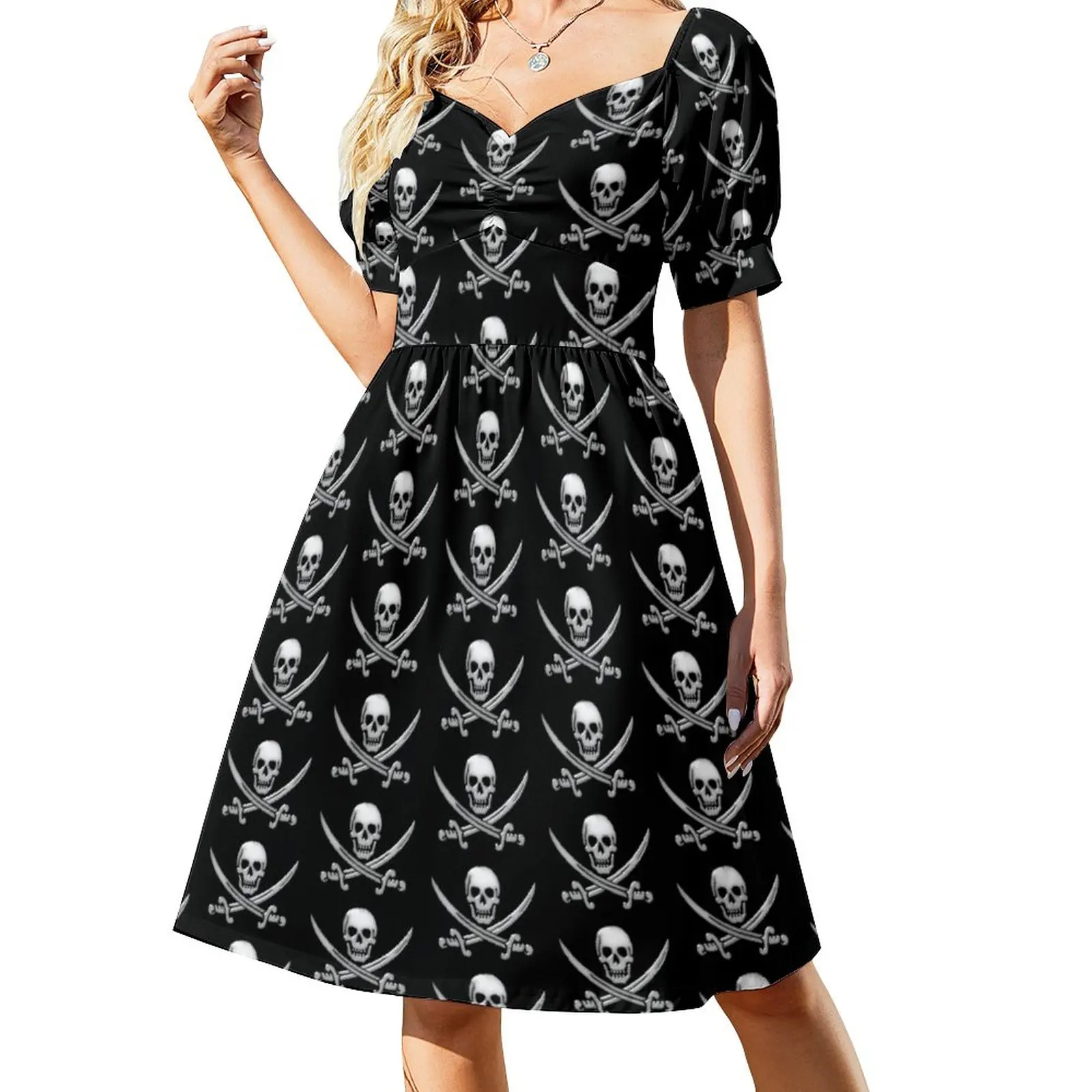 

Glassy Pirate Skull & Sword Crossbones Dress chic and elegant evening dress women evening dress summer dress for women 2023