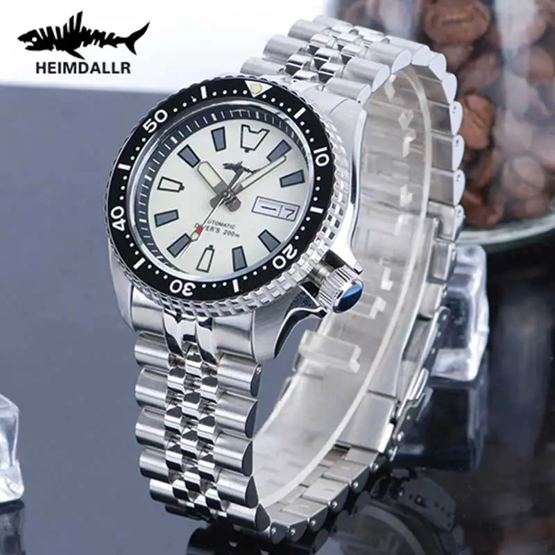 Heimdallr Sharkey SKX007 Men's Mechanical Watch Sapphire Crystal C3 Super Luminous 200M Waterproof NH36A Automatic Watch Diving