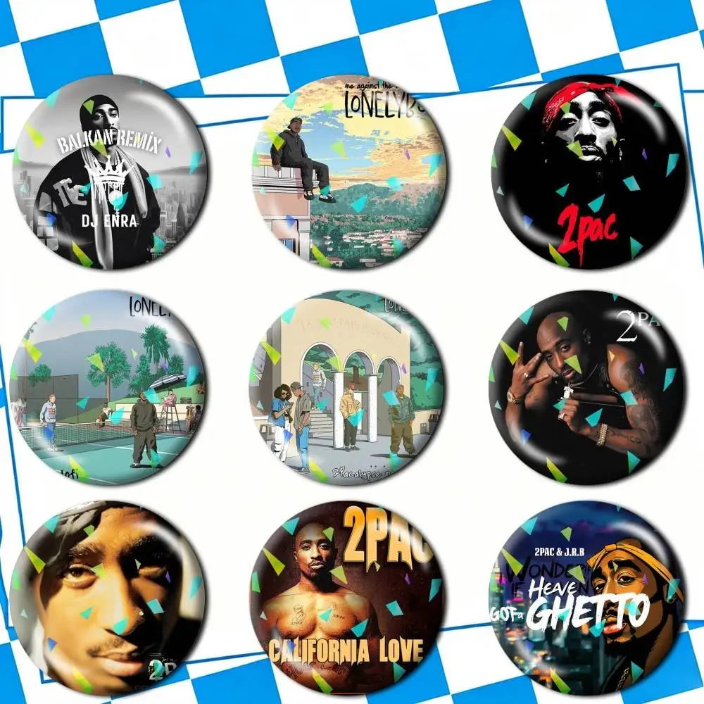 

Rapper 2-PAC Album CoverS Brooches Badge Pins Backpack Hat Accessories Friend Gift Creative Accessories