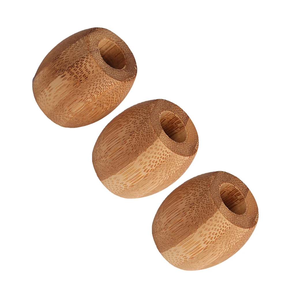 

3 Pcs Toothbrush Holder Practical Stand Single Mini Tissue Hygienic Storage Wooden Natural Drying