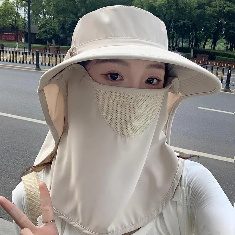 Multi-functional Sunshade Hat with Breathable Face Mask, Neck Guard, and UV Protection, Perfect for Outdoor Sun Protection