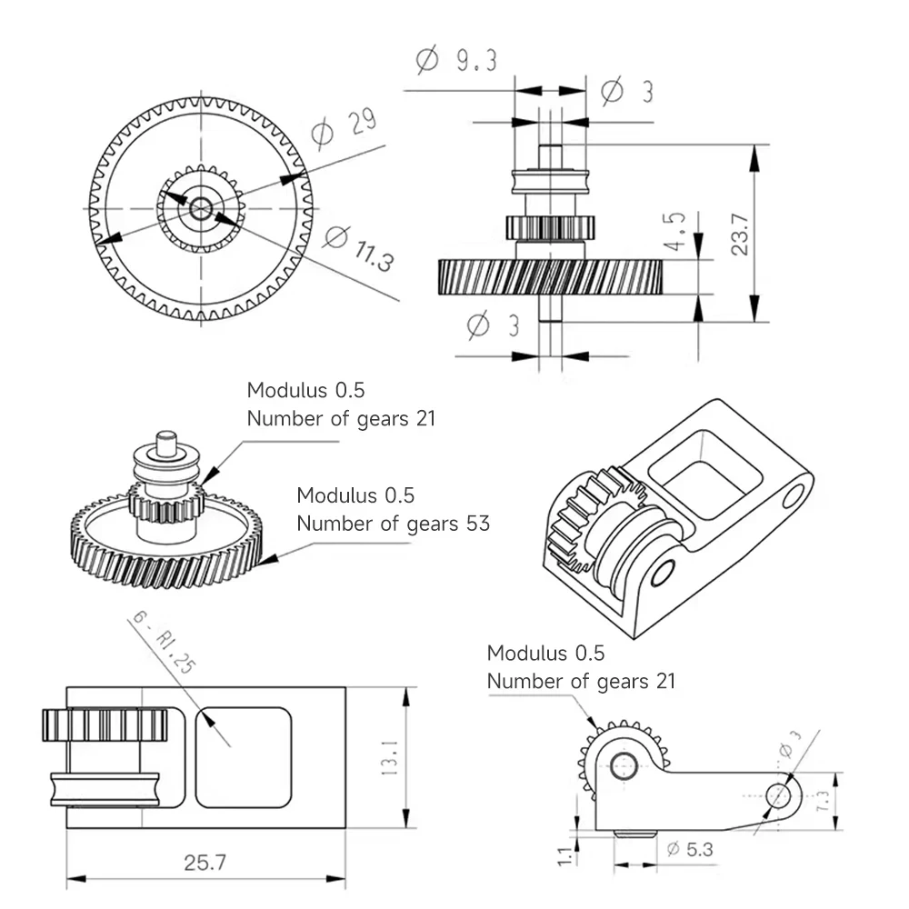 Bambu Lab P1P X1 X1C 3D 프린터용 강화 강철 압출기 기어 어셈블리 업그레이드 니켈 도금 내마모성 1.75MM 필라멘트
