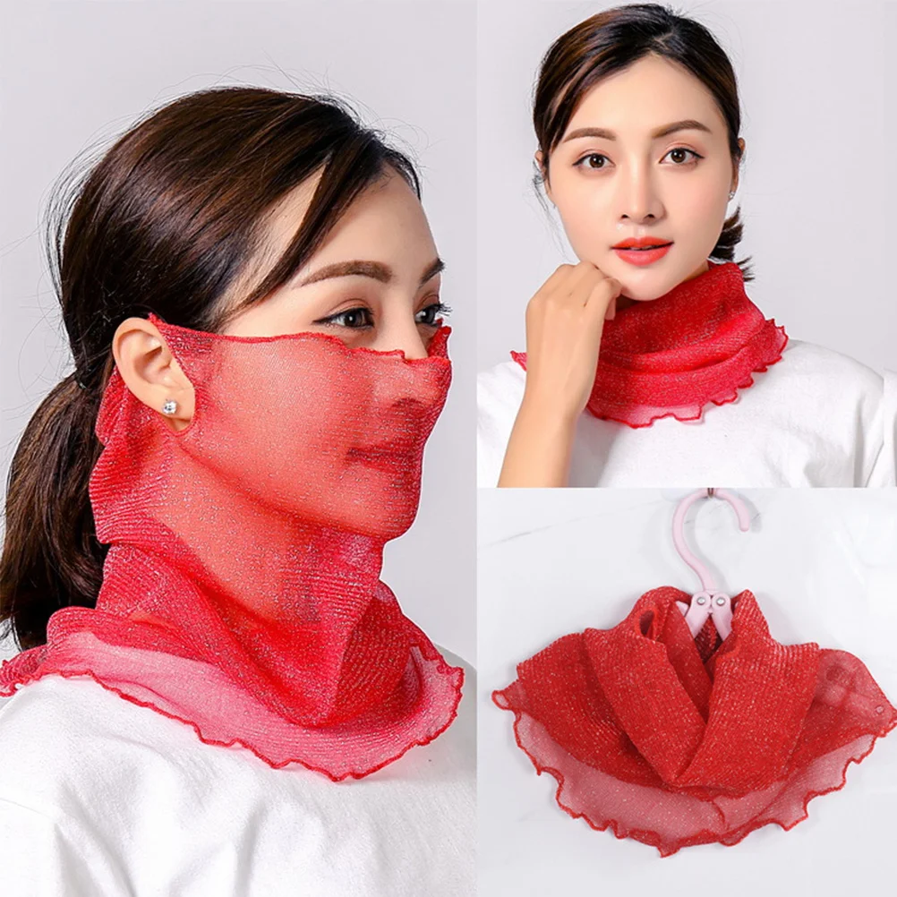 

2Pcs Sun Protection Face Neck Veil Thin Breathable Multi-Function Summer Bib Scarf for Women Lightweight Neck Gaiter Mask