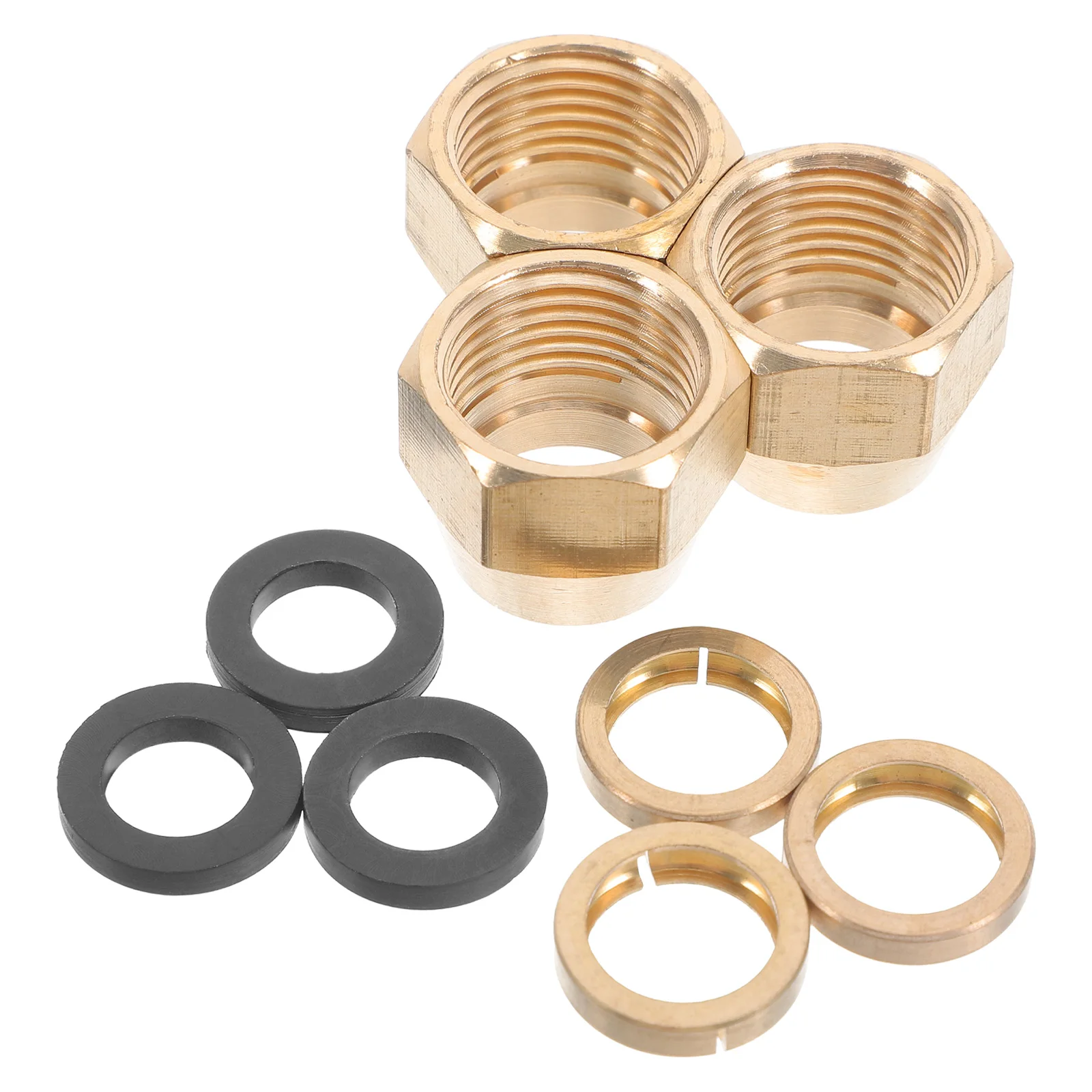 

3pcs Brass Flare Cover End Cap Tube Fitting Compression Fittings Golden Plug Gas Pipe Connector Flare Thread Hose Adapter Metal