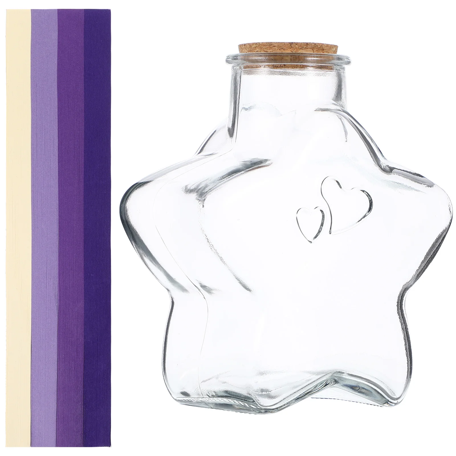 

1 Set Origami Star Paper Strips Star Shaped Bottle Premium Wishing Bottle Decor Romantic Gift For Him Girls Room Decoration