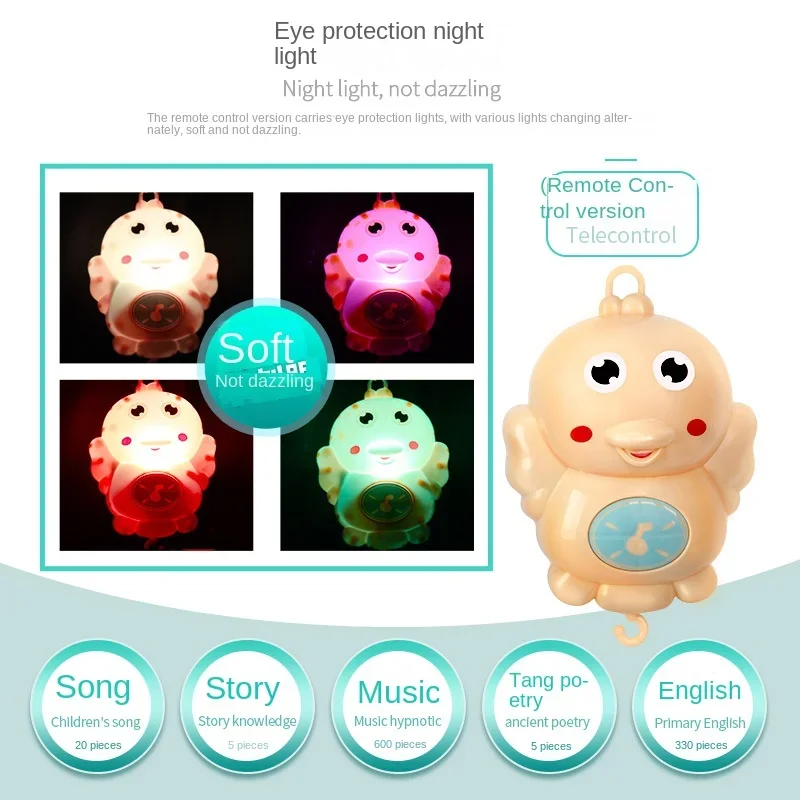 Baby Bed Bell 0-1 Year Old Baby Toys 3-6-12 Months Music Rotating Bedside Bell Rattle Toy Bed Hanging Baby Night Light