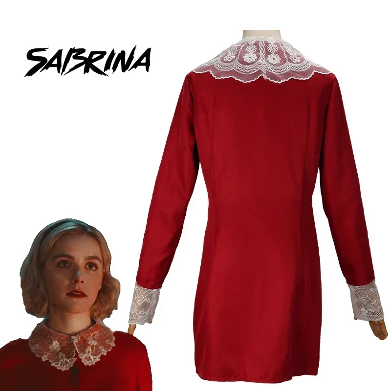 Chilling Adventures Of Sabrina Cosplay Costume Red Dress Spellman Spring Autumn Uniform Women Girls Halloween Carnival Suit view 2