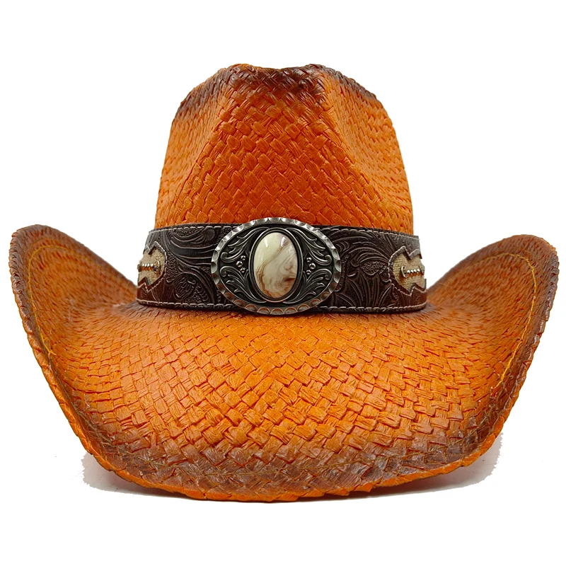 Surprise Cowboy Hat Straw Hat Thickened Edition New Men's and Women's Jazz Cowboy Hat Straw Hat Sun Hat Western Sombrero Vaquero