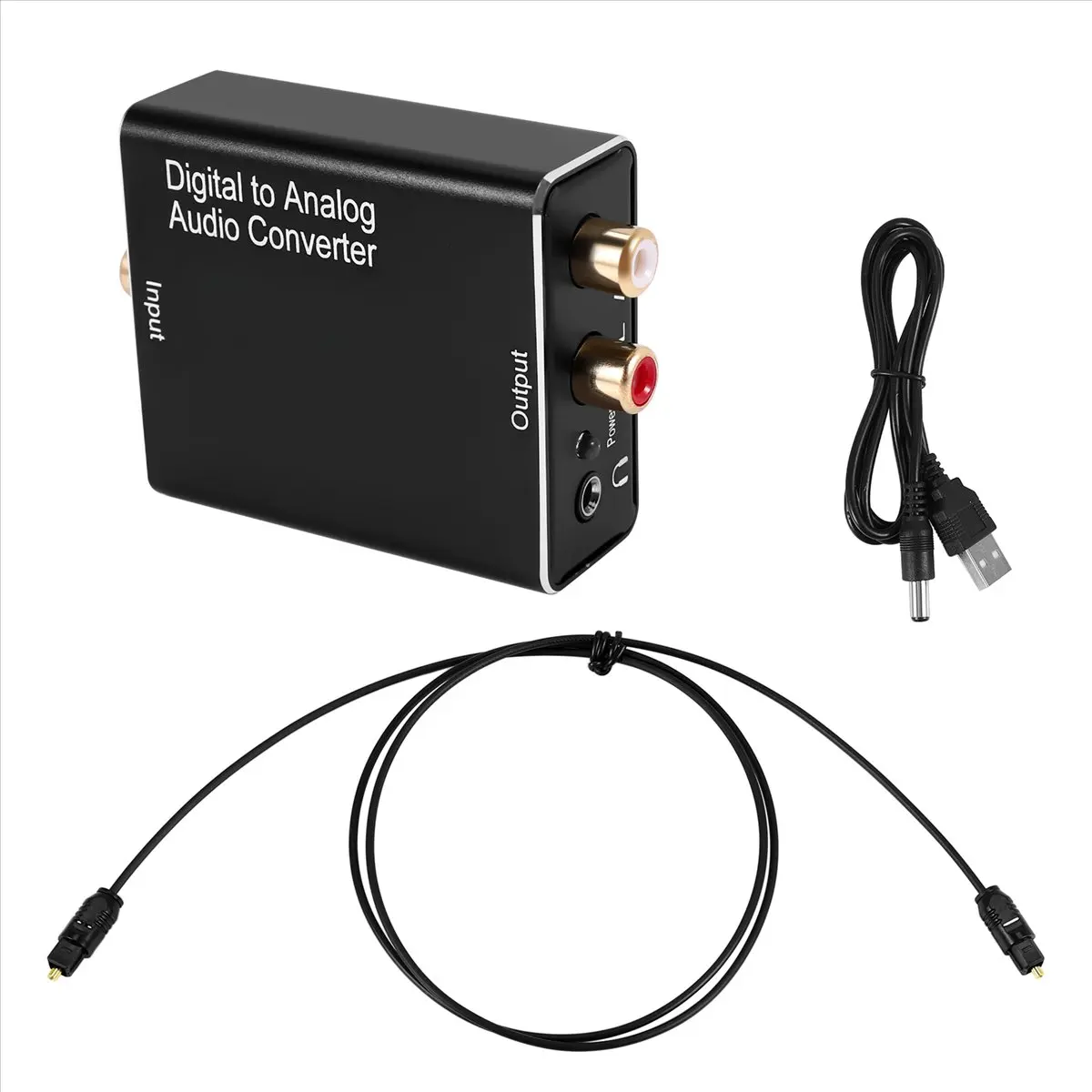 (A75T) Digital to Analog Audio Converter,DAC Digital SPDIF Optical to Analog L/R RCA & 3.5Mm AUX Stereo Audio Adapter