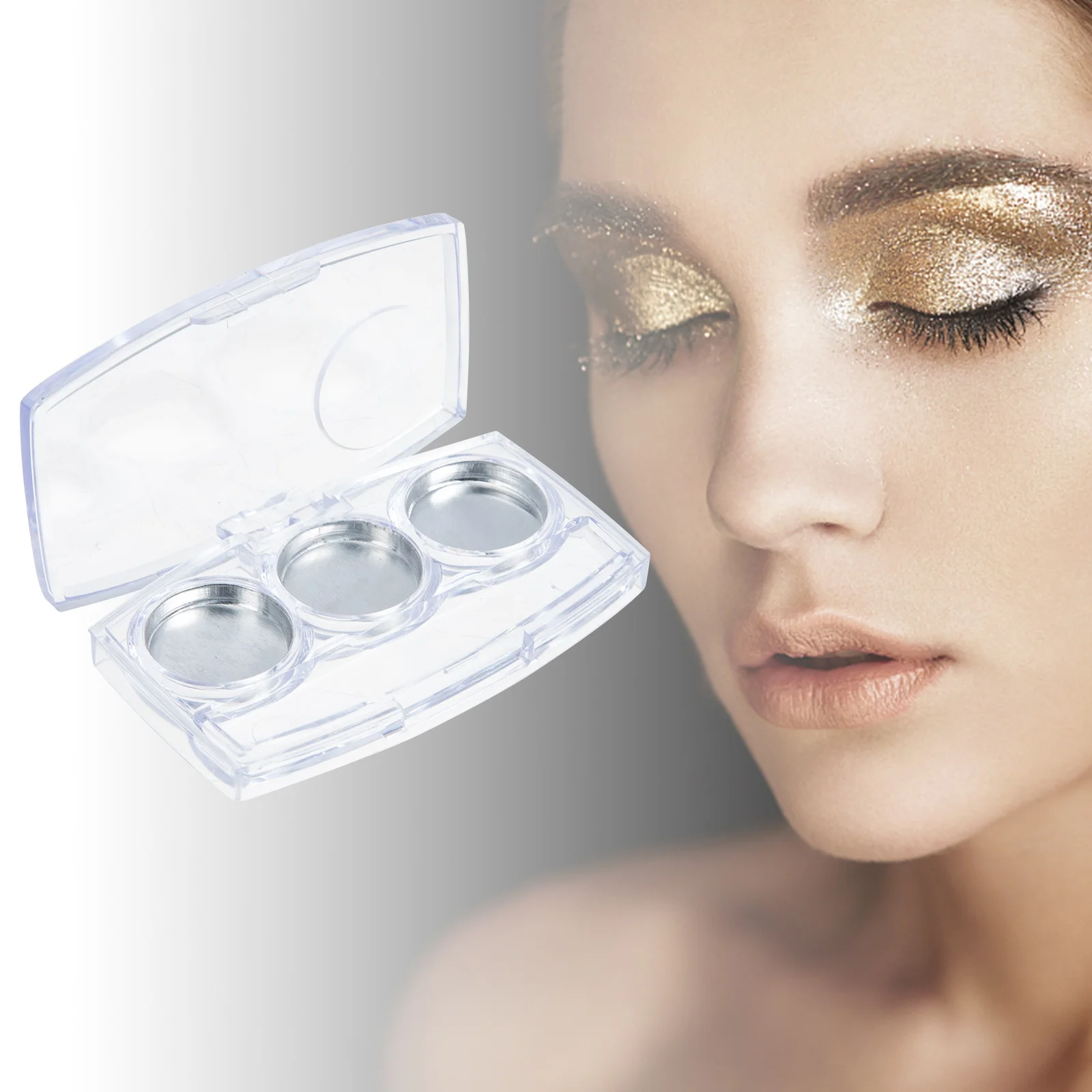 6Pcs Mini Eyeshadow Case with Compartments Refillable Dispenser for Eyeshadow Blusher Powder Foundation Travel-Friendly