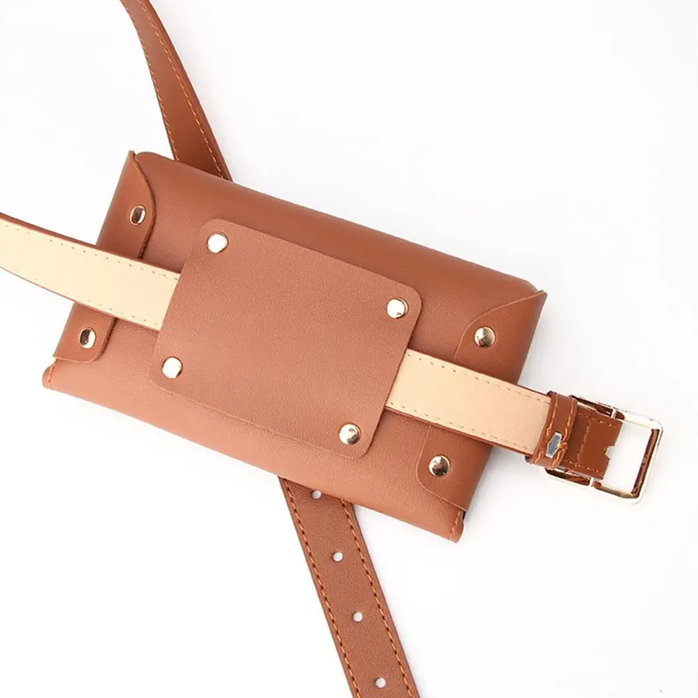 Neue Frauen Taille Taschen PU Leder Fanny Pack Brust Tasche frauen Gürtel Mode Pin Schnalle Dünnen Gürtel Tasche – Detail 20