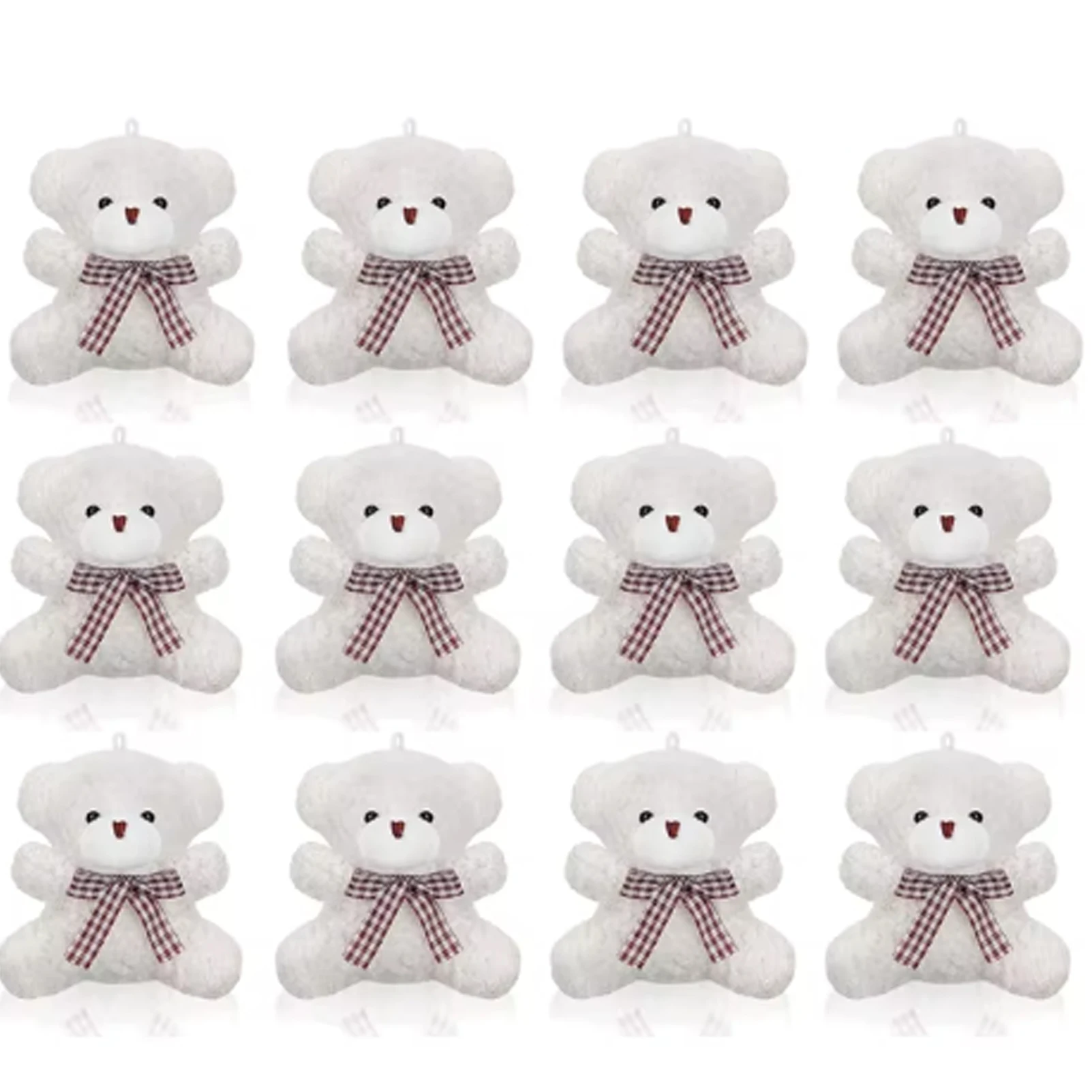 12pcs 곰 베이비 샤워 게스트를위한 호의 미니 장난감 곰 열쇠 고리 감사합니다 태그 Organza 가방 베이비 샤워 선물 생일 파티