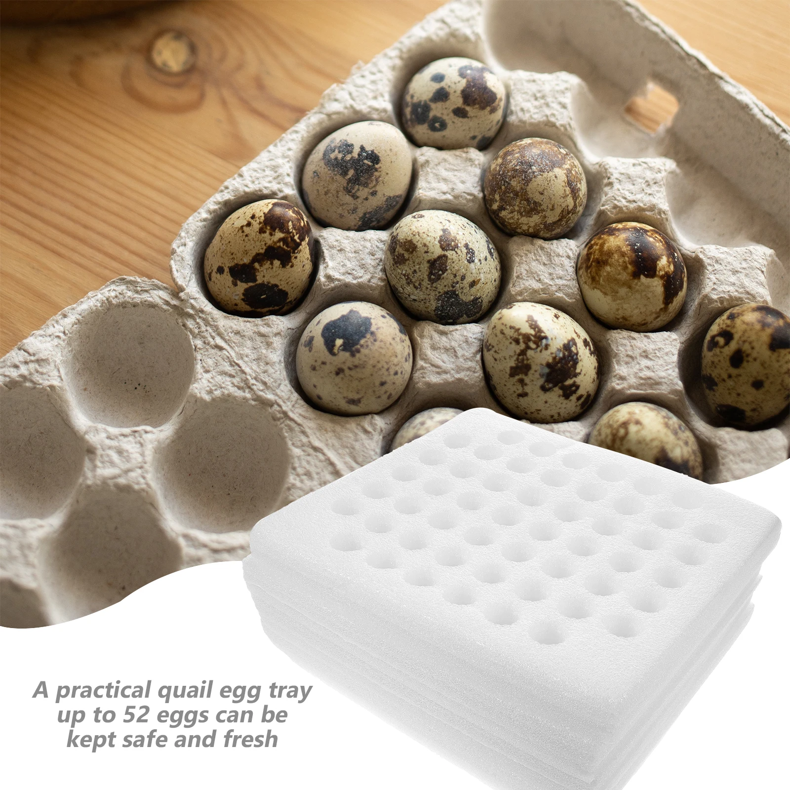 

Quail Egg Holder Tray Reusable Packaging Eggs Stand Container Cartons Foam 2 Sets 52 Eggs Safe Storage Home Use