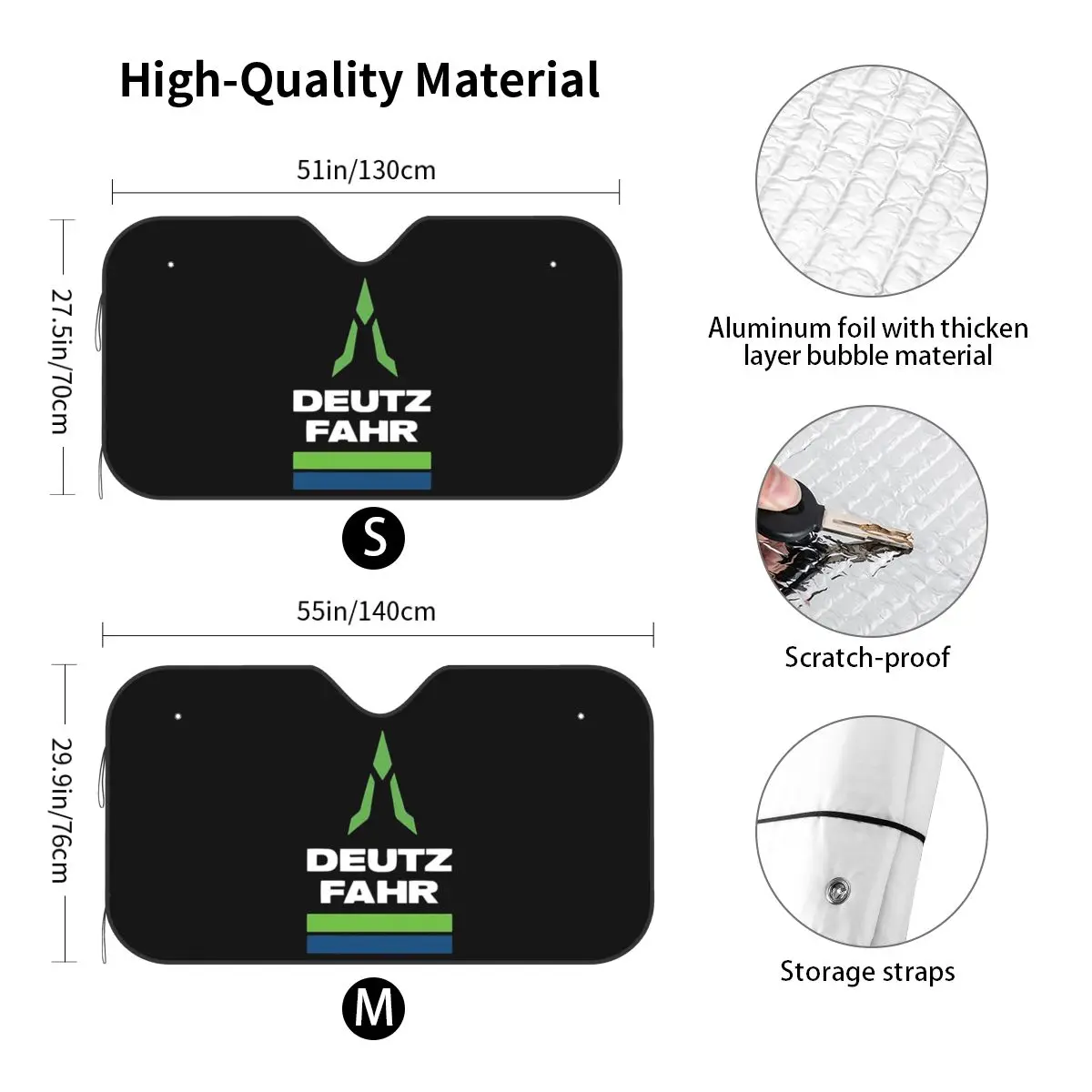 

Deutz Fahr Logo Merchandise Sunshade Windscreen Car Front Windshield Window Sun Visor Accessories Covers