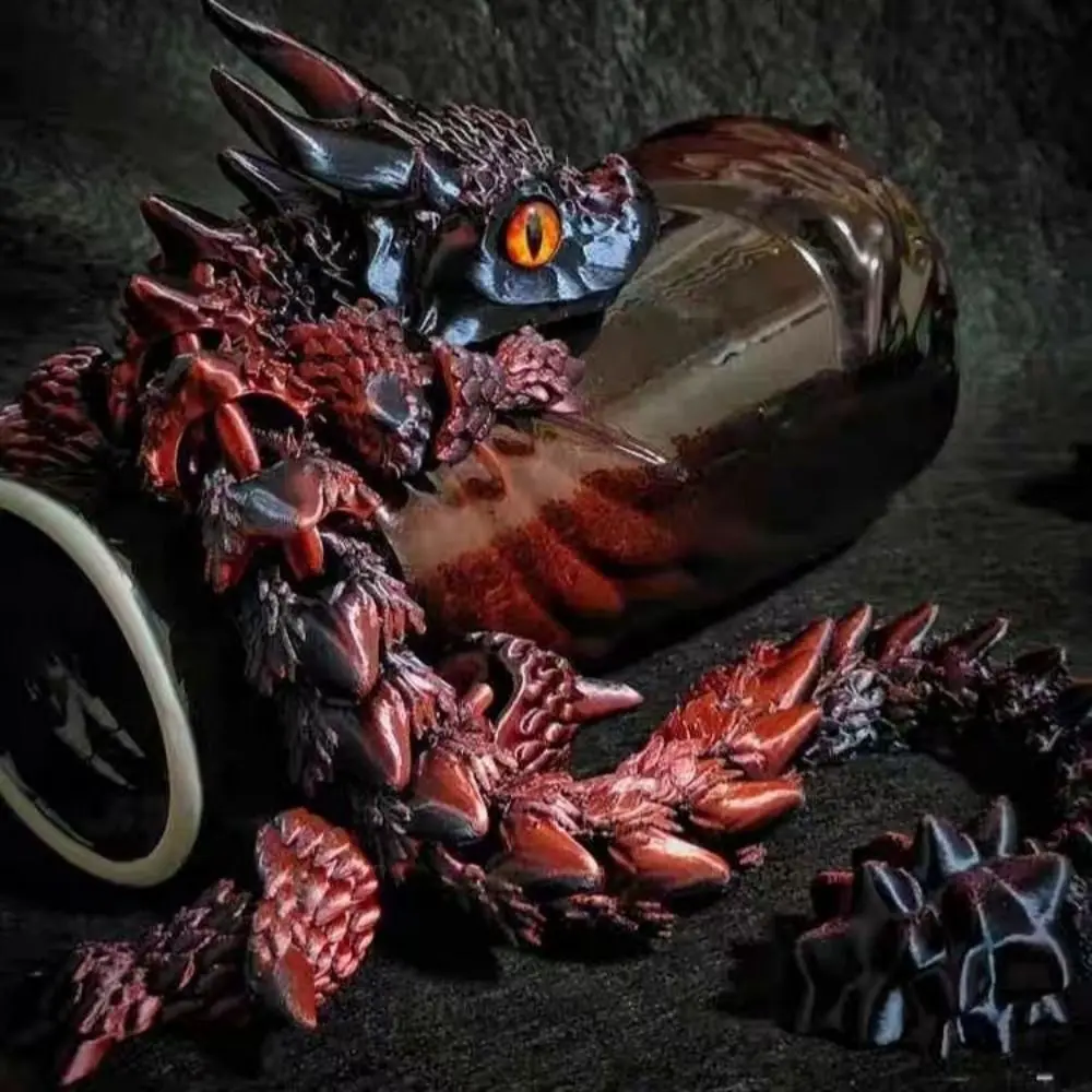

Simulated Eye 3D Printed Dragon All-in-one Molding Chinese Dragon 3D Printed Diceratops Dragon Rotatable Flexible