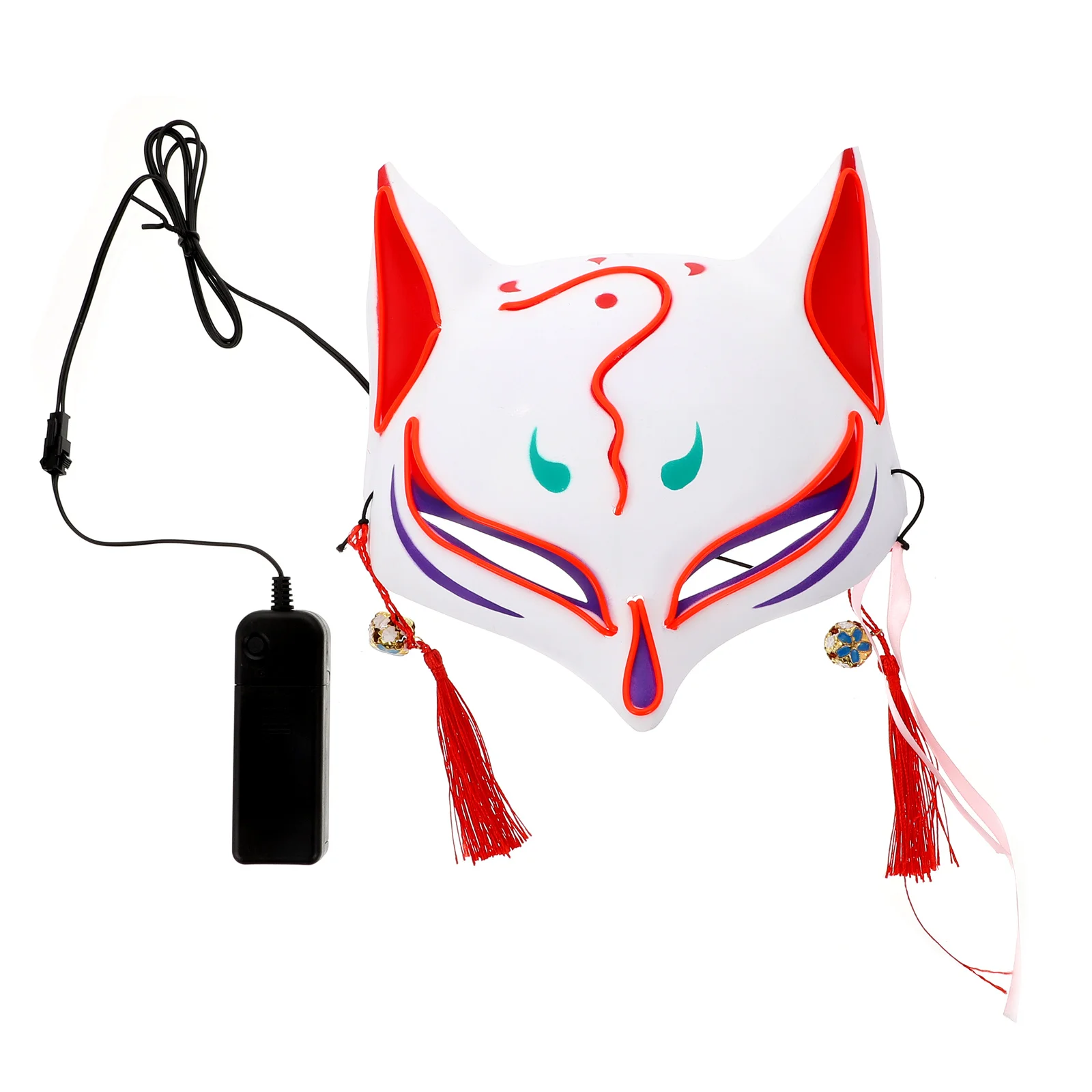 

1Pcs Fox Halloween Mask Durable Plastic Luminous Glow Party Costume Mask Scary Funny Cosplay Halloween Party Decoration