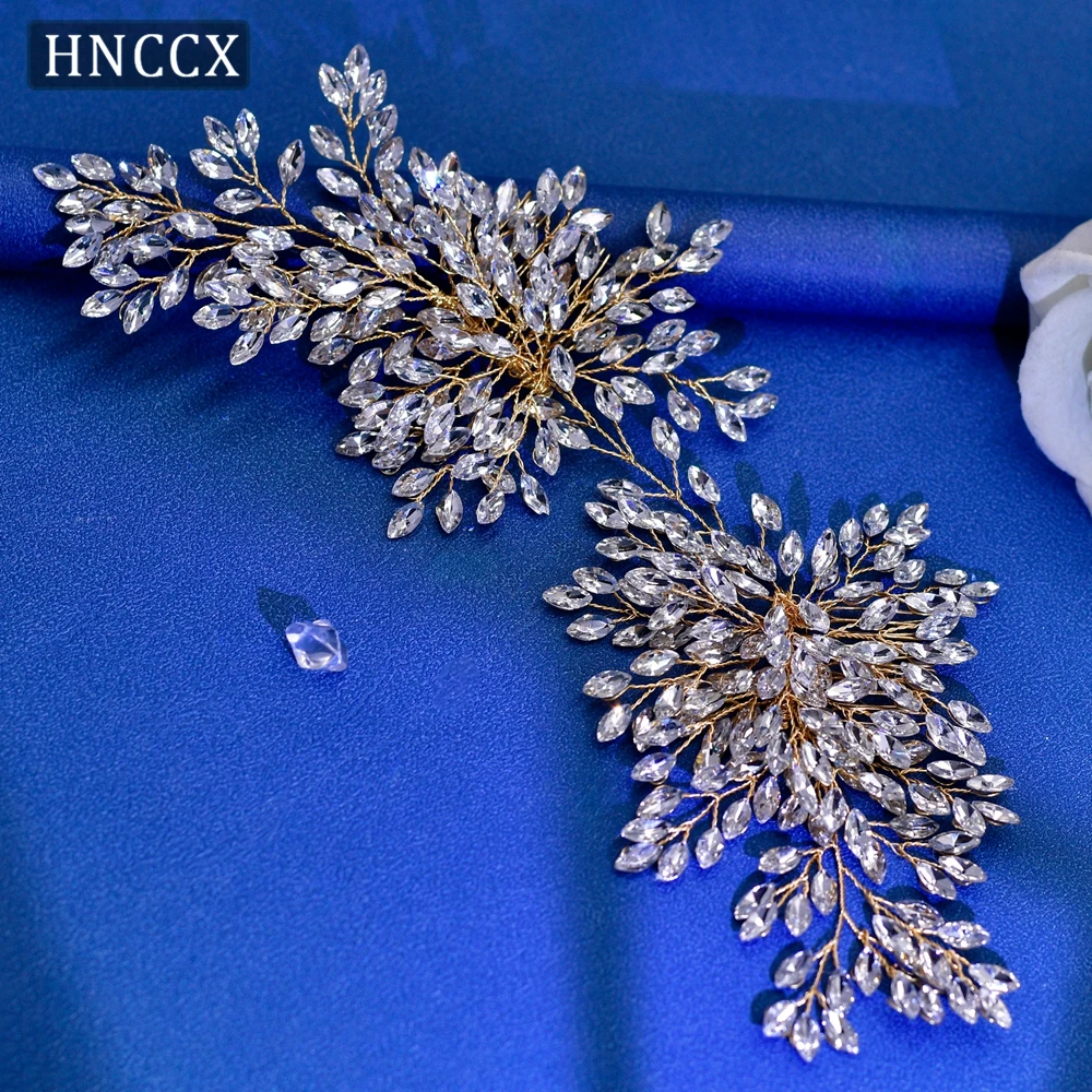 HNCCX Bridal Headband  Wedding Hair Comb Rhinestone Leaf Headpiece Shining Hair Accessories Headdress For Evening Party CP392