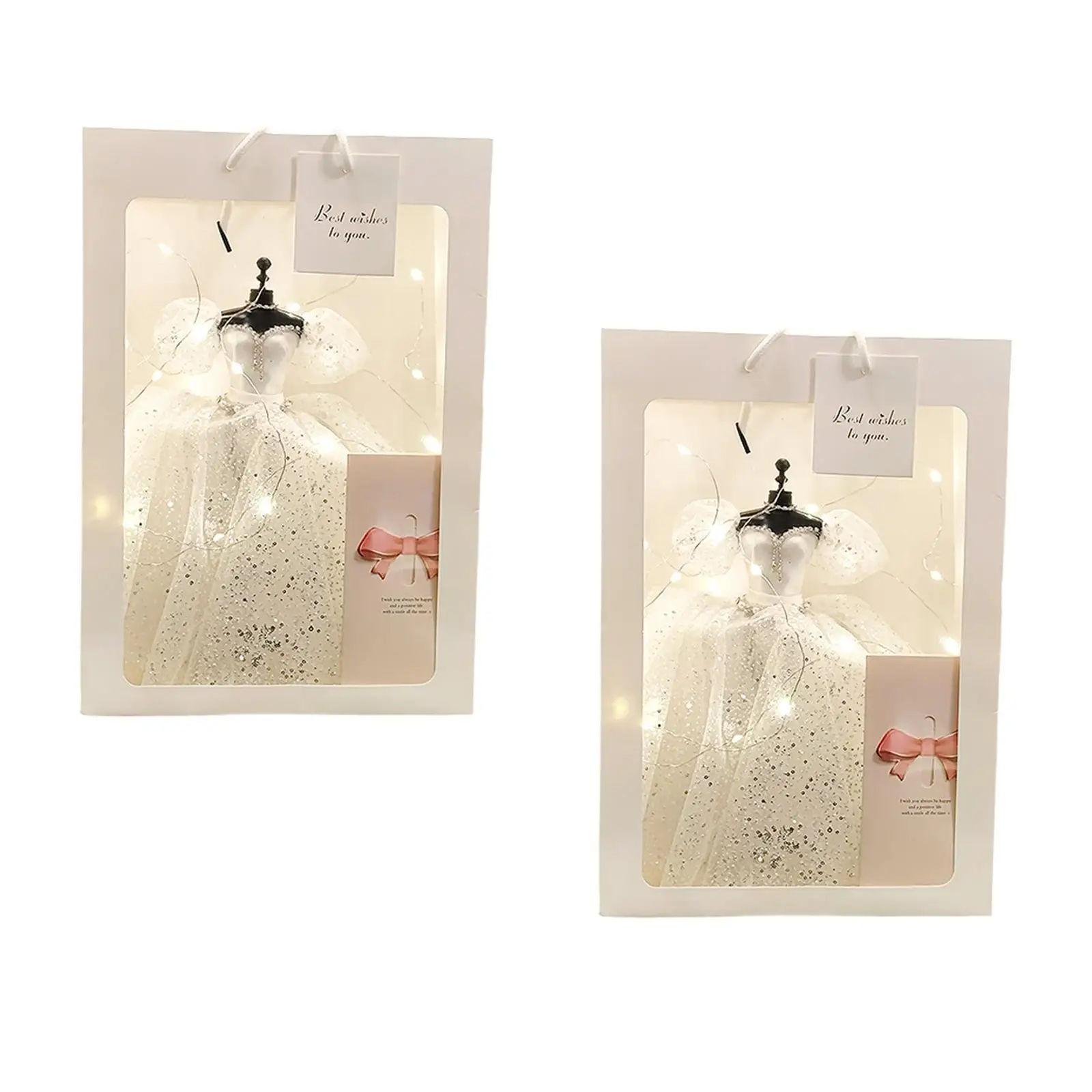 Mini Wedding Dress Model Gift Ornament Dress Model Necklace Birthday Gifts for Women 18 Years Old for Sister Bestie Girlfriend