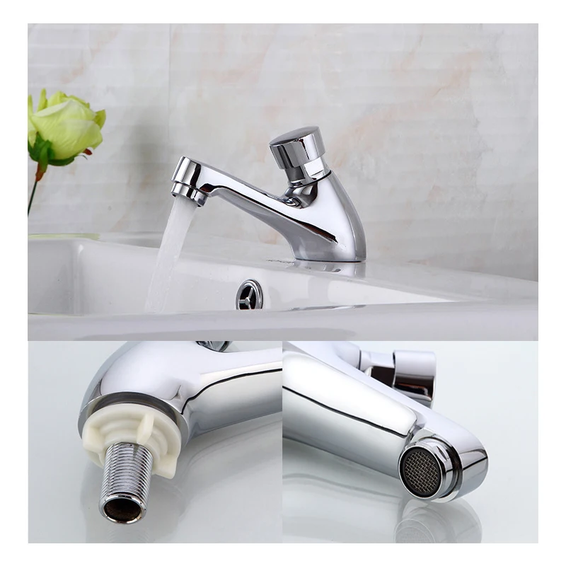 

Bathroom Basin Faucet Washbasin Faucet Manual Press Faucet Automatic Switch Faucet Save Water Cold Water Toilet Faucet