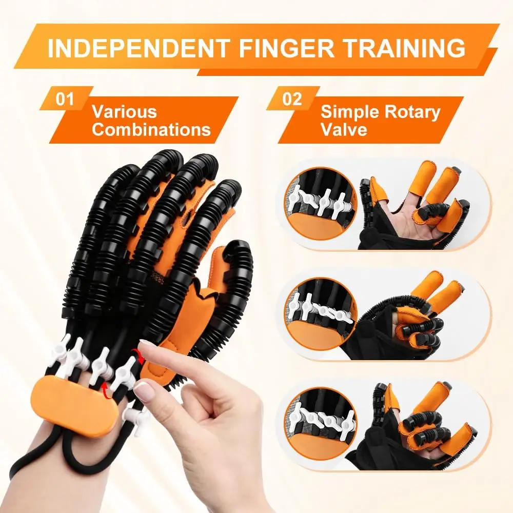 Left & Right Hand Massage Gloves for Rehabilitation Robot Equipment Stroke Hemiplegia Hand Finger Training Gloves(no Machine)