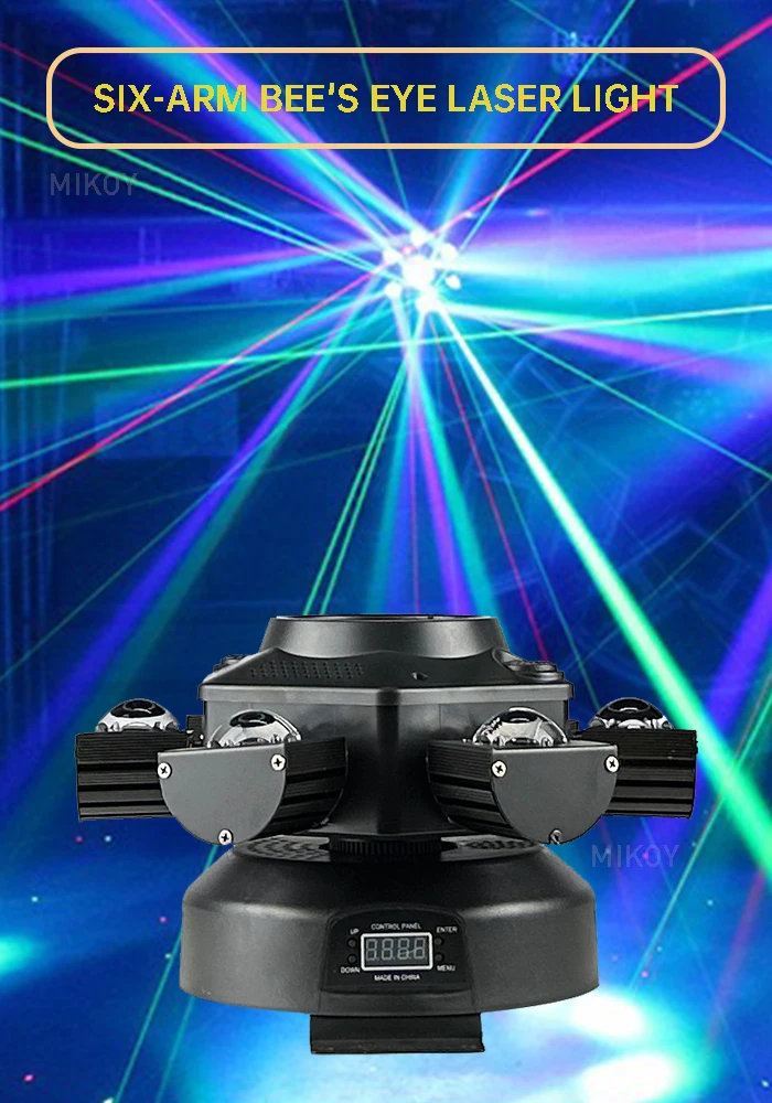 LED 10X10W 6 Kopf Moving Head Strahl Licht RG Laser Strobe Licht DMX Bühne Licht Voll farbe Strahl Licht Rotierenden Disco Party Bar – Detail 1