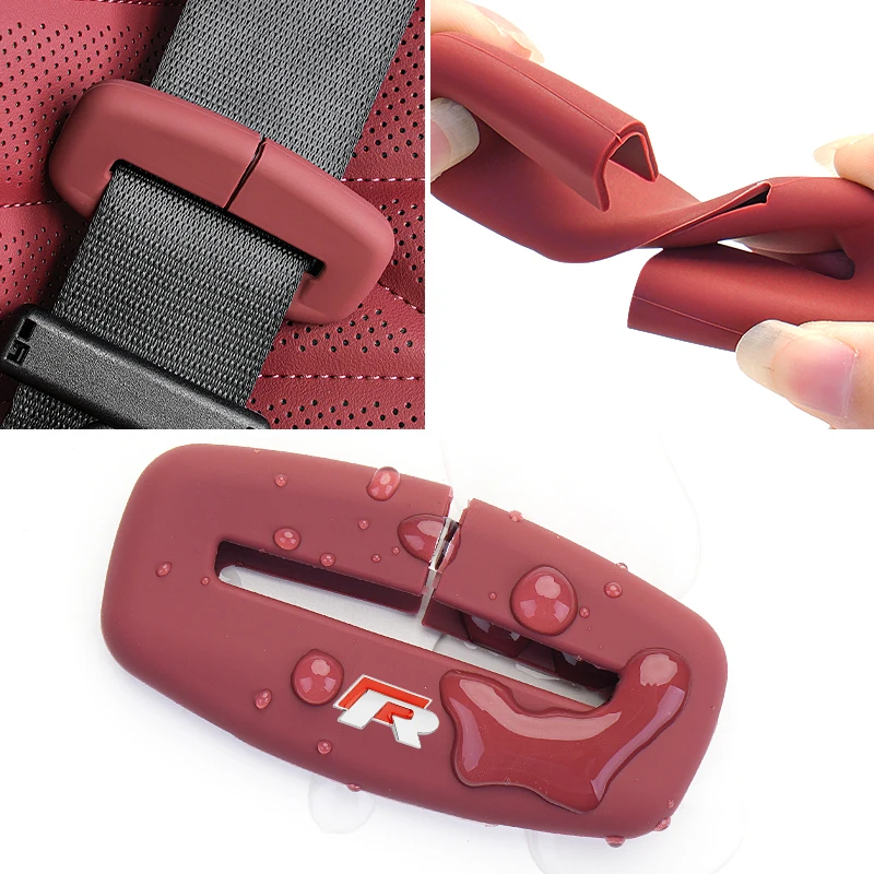 Car Seatbelt Buckle Cover Silicone Anti-scratch Protector Safety Belt Buckle Guard For VW R Tiguan Jetta Polo Golf Passat T-ROC