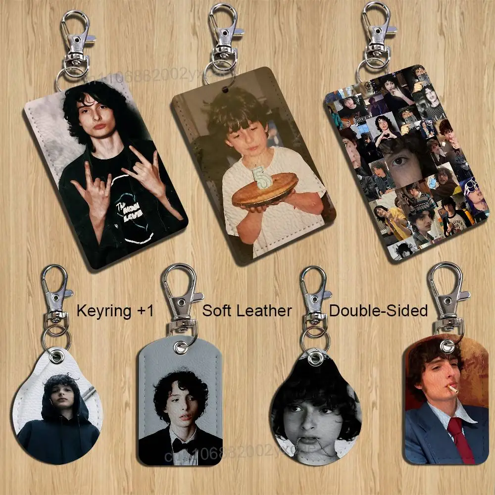 During childhood Finn Wolfhard Keychain Holder Suitable For Subway Bank Bus Card Case Badge Holder Wallet Card Textured pattern