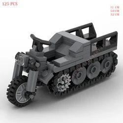 hot military WW2 Germany army Half-track motorcycle vehicles SDKFZ 2 war weapons model bricks equipment Building Block toys gift