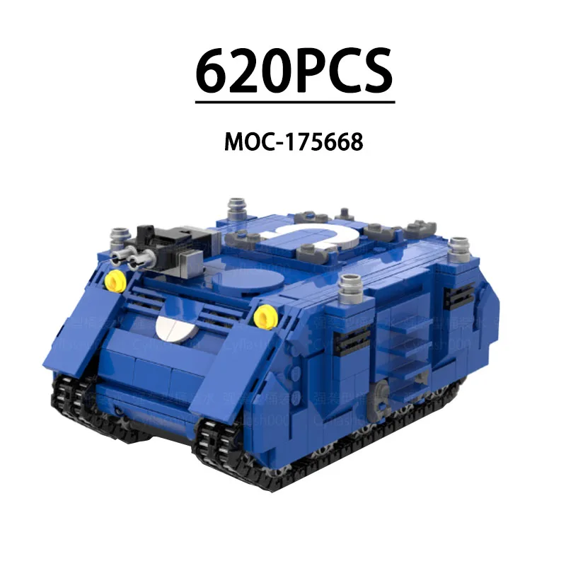 

Строительный блок MOC- 175668 40K грузовик истребитель, модель компонента, 620 шт., головоломка для мальчиков, развивающие игрушки на день рождения, Рождественский подарок