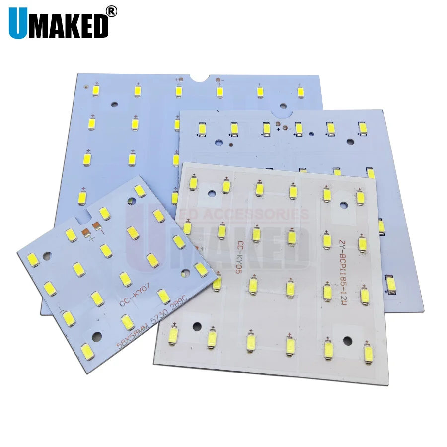 10pcs 6W 9W 12W 18W led ceiling light, led pcb with 5730 for bulb light, aluminum plate base with smd5730 chip